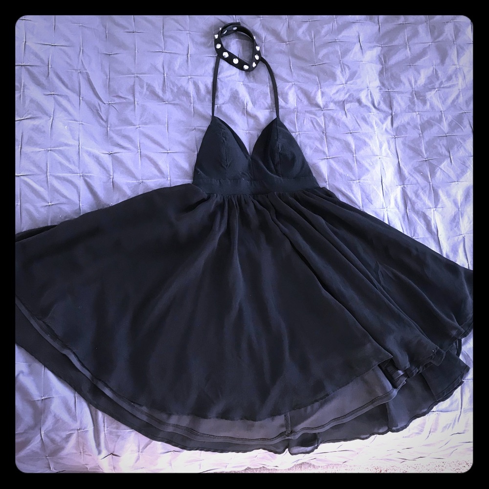 Nasty Gal Rebel Yell Spiked Choker Dress Chiffon